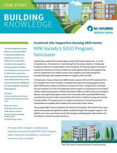 Scattered-Site Supportive Housing SROI Case Study Series: MPA Society’s SOLO Program, Vancouver